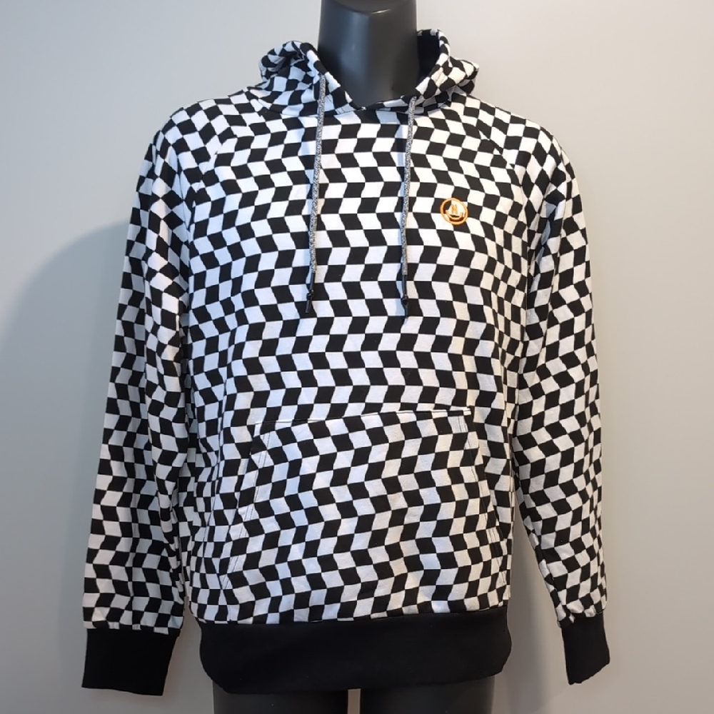 Neff Black & White Checkered Hoodie Sweatshirt